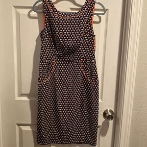 London times orange and blue print dress